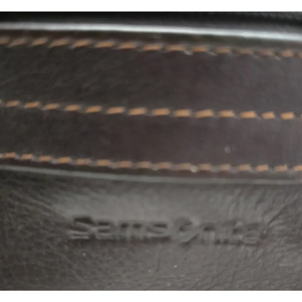 Samsonite Brown/Black Leather Laptop Business Case Briefcase Case Bag